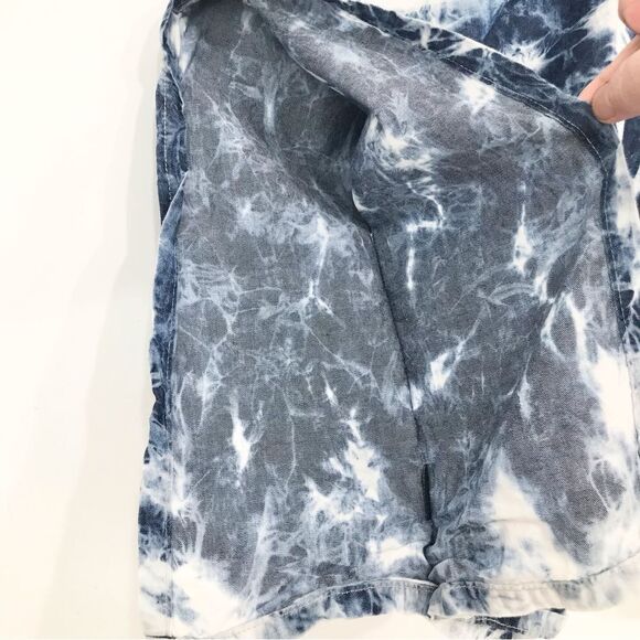 Hippie Laundry Blue White Tie Dye Rectangular Drape Batwing Tank Top - Picture 6 of 11